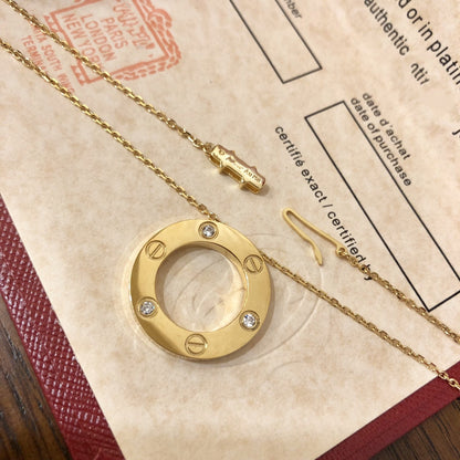 [Royal Jewelry]LOVE NECKLACE 16MM 3 DIAMONDS