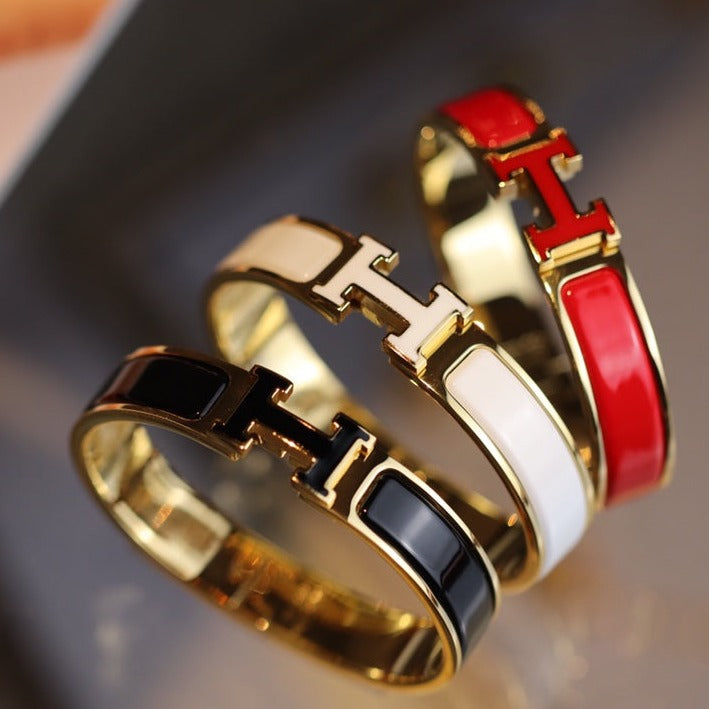 [Royal Jewelry]H BRACELET 12MM GOLD
