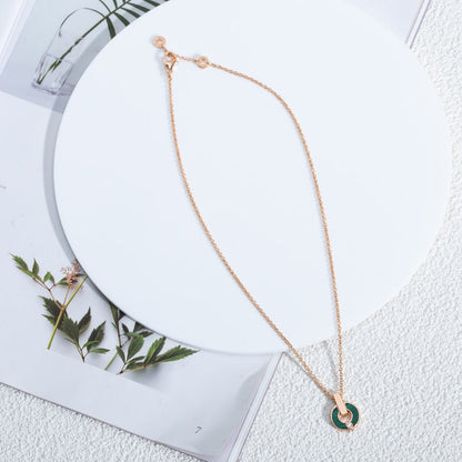 [Royal Jewelry]GARI NECKLACE PINK GOLD MALACHITE