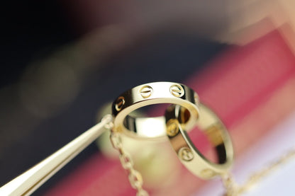 [Royal Jewelry]LOVE NECKLACE DOUBLE RING GOLD