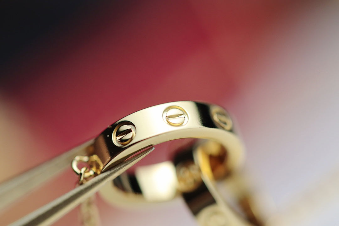 [Royal Jewelry]LOVE NECKLACE DOUBLE RING GOLD