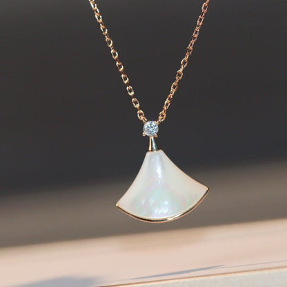 [Royal Jewelry]DREAM NECKLACE WHITE MOP PINK GOLD 1 DIAMOND