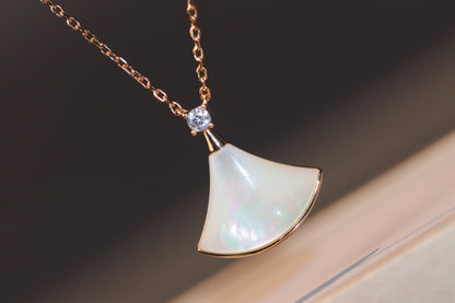 [Royal Jewelry]DREAM NECKLACE WHITE MOP PINK GOLD 1 DIAMOND