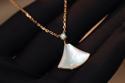 [Royal Jewelry]DREAM NECKLACE WHITE MOP PINK GOLD 1 DIAMOND