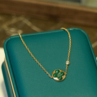 [Royal Jewelry]SUN MALACHITE 1 DIAMOND PINK GOLD BRACELET
