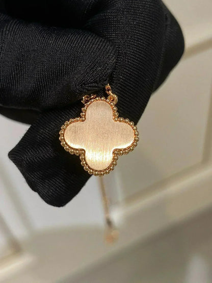 [Royal Jewelry]COLLIER TRÈFLE 15MM DIAMANT RHODONITE