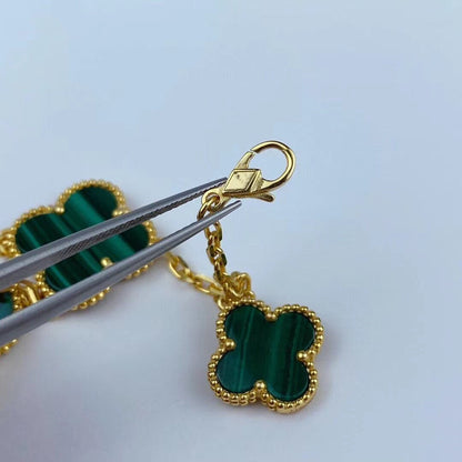 [Royal Jewelry]MAGIC CLOVER MALACHITE GOLD BRACELET 5 MOTIFS