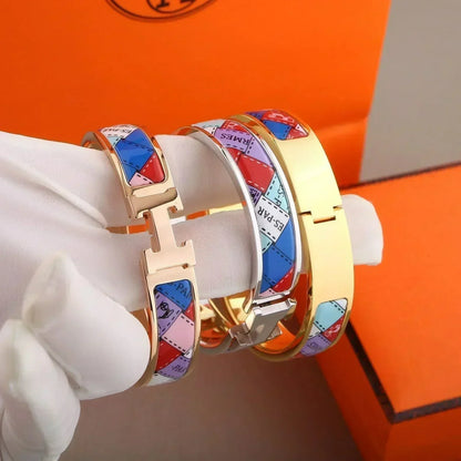 [Royal Jewelry]H BRACELET DOTTED BORDER 12MM