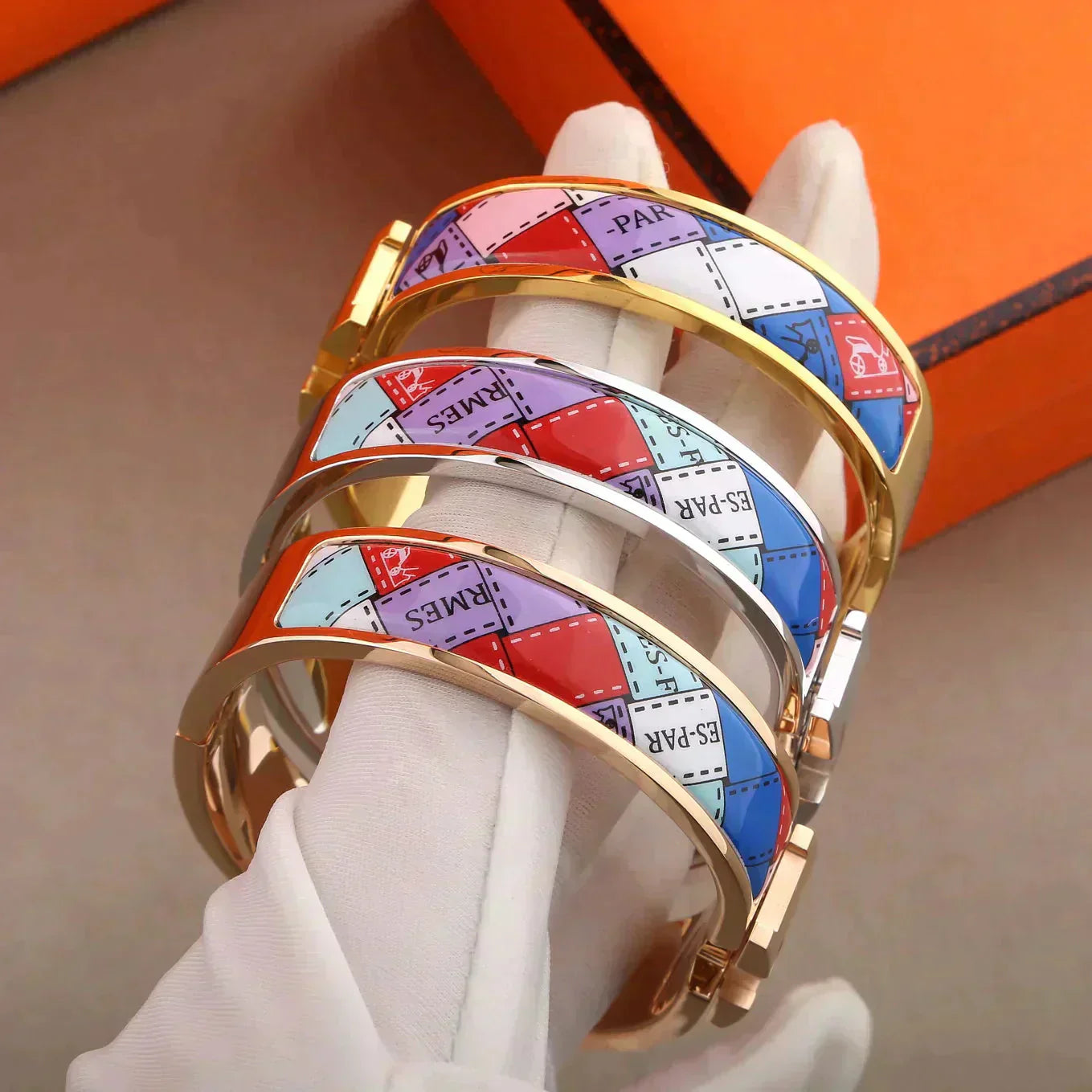 [Royal Jewelry]H BRACELET DOTTED BORDER 12MM