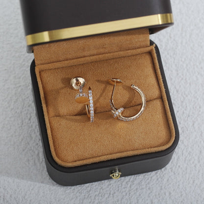 [Royal Jewelry]JUSTE EARRINGS 12.75MM PINK GOLD DIAMOND