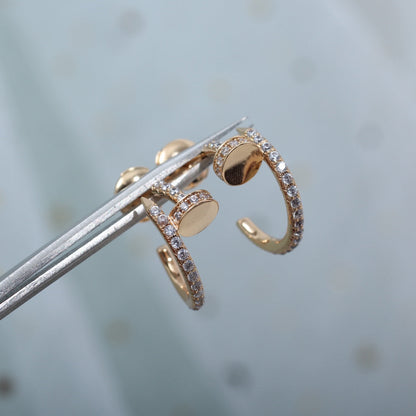 [Royal Jewelry]JUSTE EARRINGS 12.75MM PINK GOLD DIAMOND