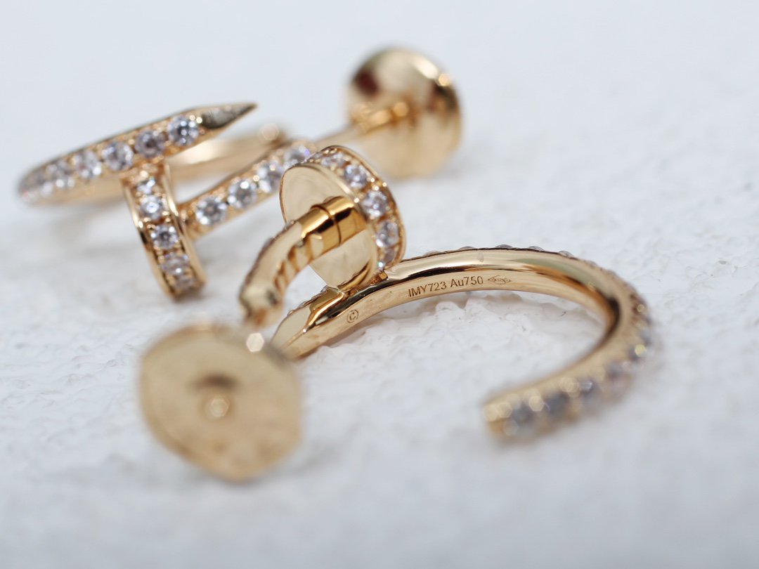 [Royal Jewelry]JUSTE EARRINGS 12.75MM PINK GOLD DIAMOND