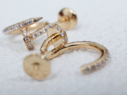 [Royal Jewelry]JUSTE EARRINGS 12.75MM PINK GOLD DIAMOND
