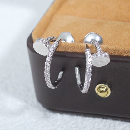 [Royal Jewelry]JUSTE EARRINGS 12.75MM SILVER DIAMOND