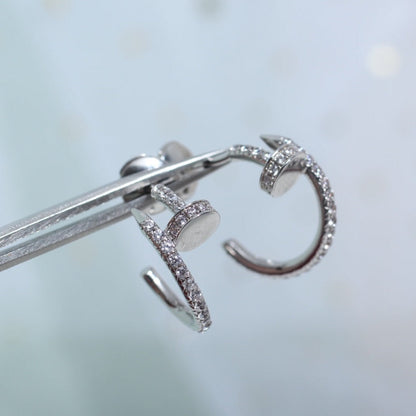 [Royal Jewelry]JUSTE EARRINGS 12.75MM SILVER DIAMOND