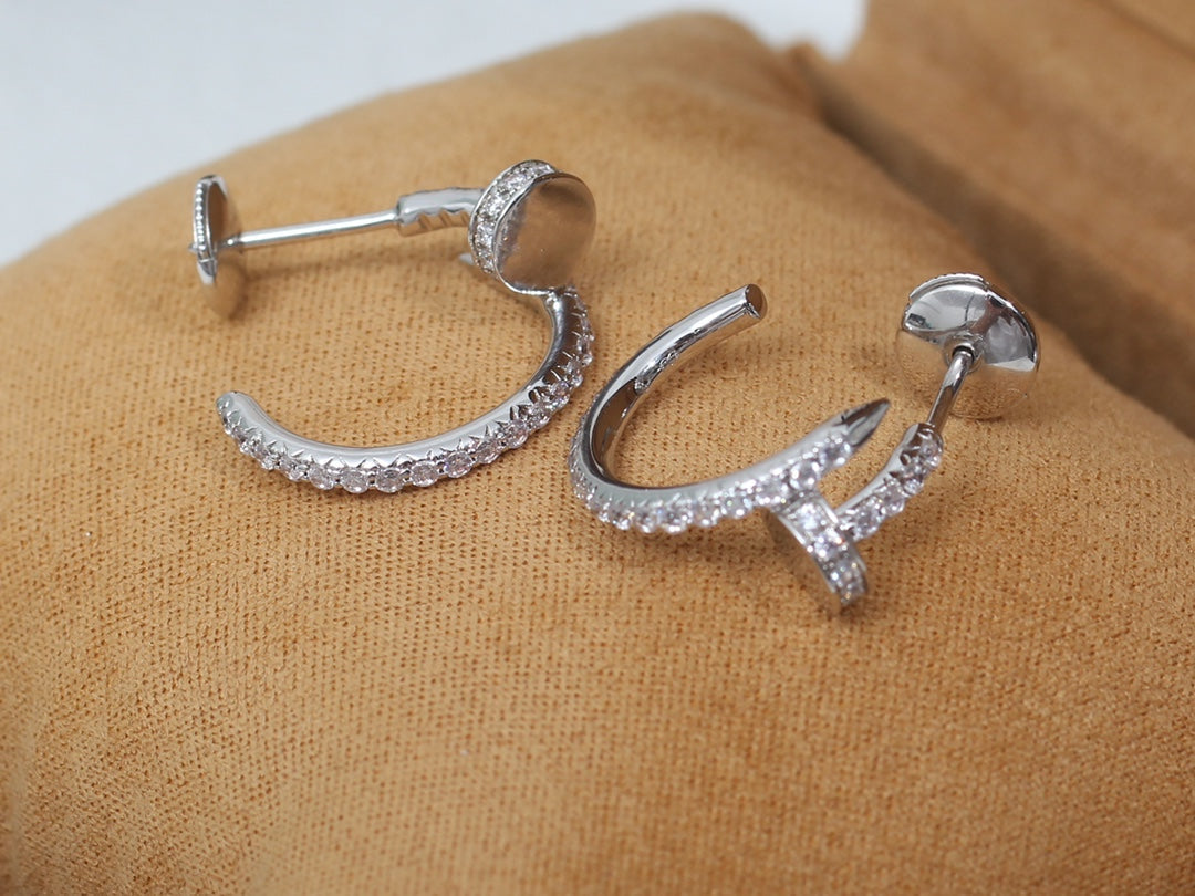 [Royal Jewelry]JUSTE EARRINGS 12.75MM SILVER DIAMOND