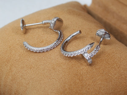 [Royal Jewelry]JUSTE EARRINGS 12.75MM SILVER DIAMOND
