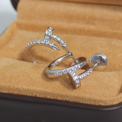 [Royal Jewelry]JUSTE EARRINGS 12.75MM SILVER DIAMOND