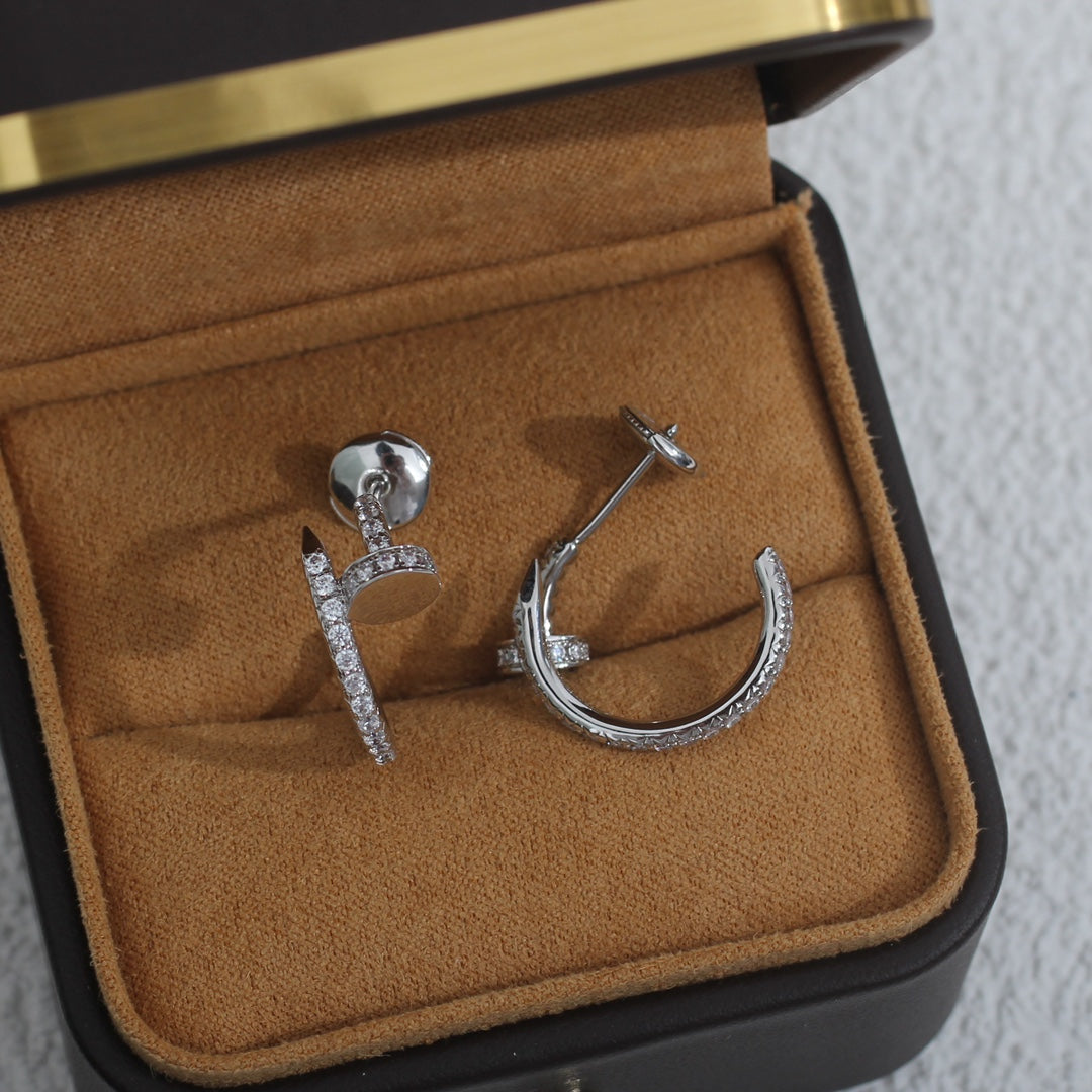 [Royal Jewelry]JUSTE EARRINGS 12.75MM SILVER DIAMOND