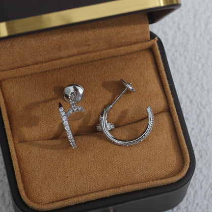 [Royal Jewelry]JUSTE EARRINGS 12.75MM SILVER DIAMOND