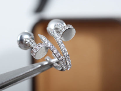 [Royal Jewelry]JUSTE EARRINGS 12.75MM SILVER DIAMOND