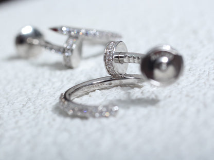 [Royal Jewelry]JUSTE EARRINGS 12.75MM SILVER DIAMOND