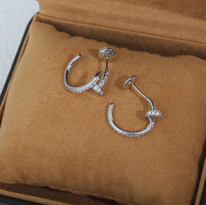 [Royal Jewelry]JUSTE EARRINGS 12.75MM SILVER DIAMOND