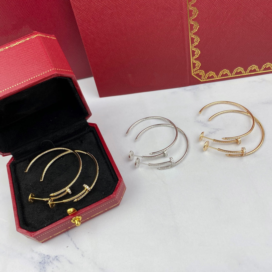 [Royal Jewelry]JUSTE EARRINGS FULL DIAMONDS 1.8MM