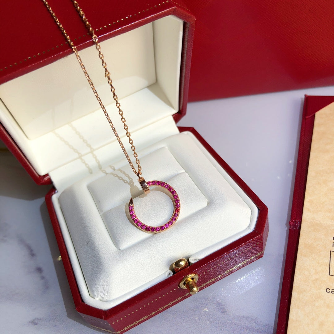 [Royal Jewelry]JUSTE NECKLACE GOLD RED DIAMONDS