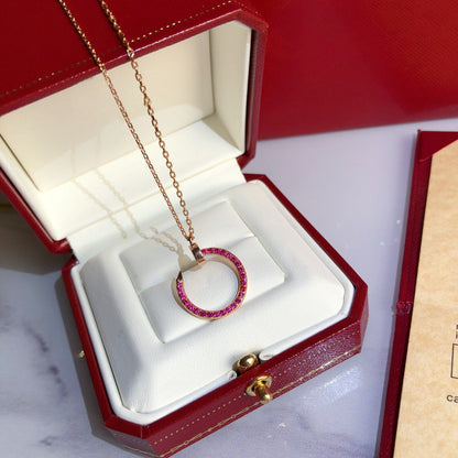 [Royal Jewelry]JUSTE NECKLACE GOLD RED DIAMONDS