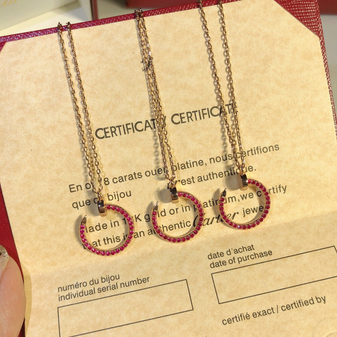 [Royal Jewelry]JUSTE NECKLACE GOLD RED DIAMONDS