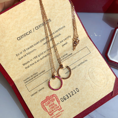 [Royal Jewelry]JUSTE NECKLACE GOLD RED DIAMONDS