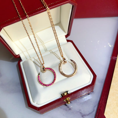 [Royal Jewelry]JUSTE NECKLACE GOLD RED DIAMONDS