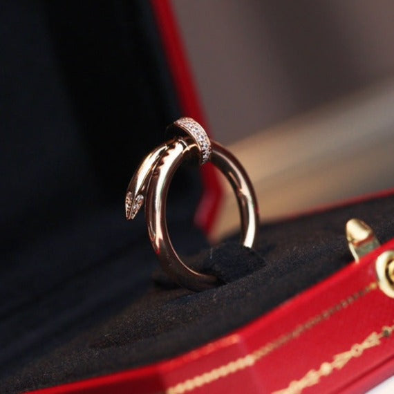 [Royal Jewelry]JUSTE RING 2.65MM PINK GOLD DIAMOND