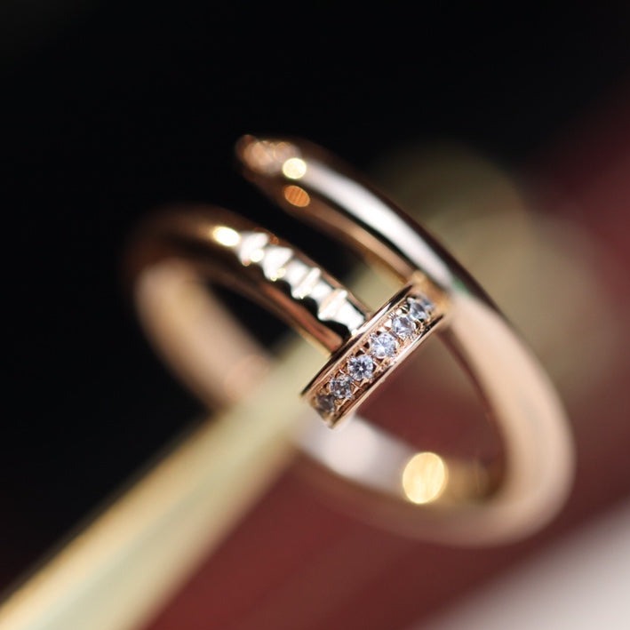 [Royal Jewelry]JUSTE RING 2.65MM PINK GOLD DIAMOND