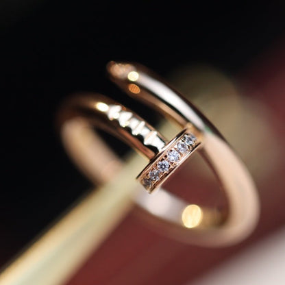 [Royal Jewelry]JUSTE RING 2.65MM PINK GOLD DIAMOND