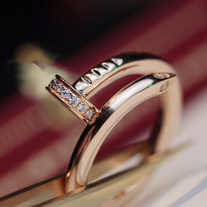 [Royal Jewelry]JUSTE RING 2.65MM PINK GOLD DIAMOND