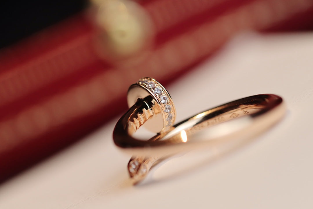 [Royal Jewelry]JUSTE RING 2.65MM PINK GOLD DIAMOND