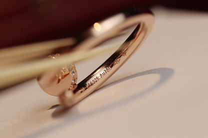 [Royal Jewelry]JUSTE RING 2.65MM PINK GOLD DIAMOND