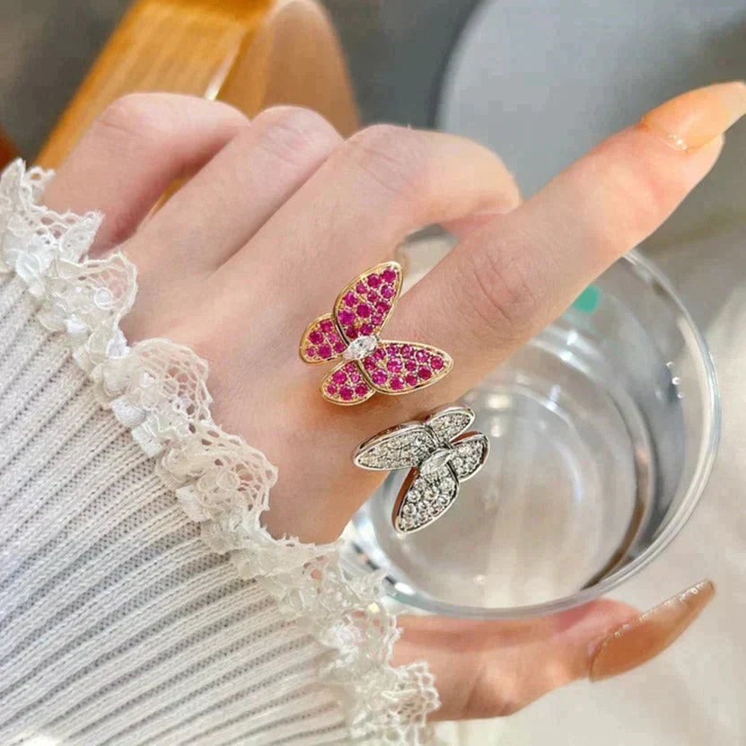 [Royal Jewelry]TWIN BUTTERFLY DIAMOND RING