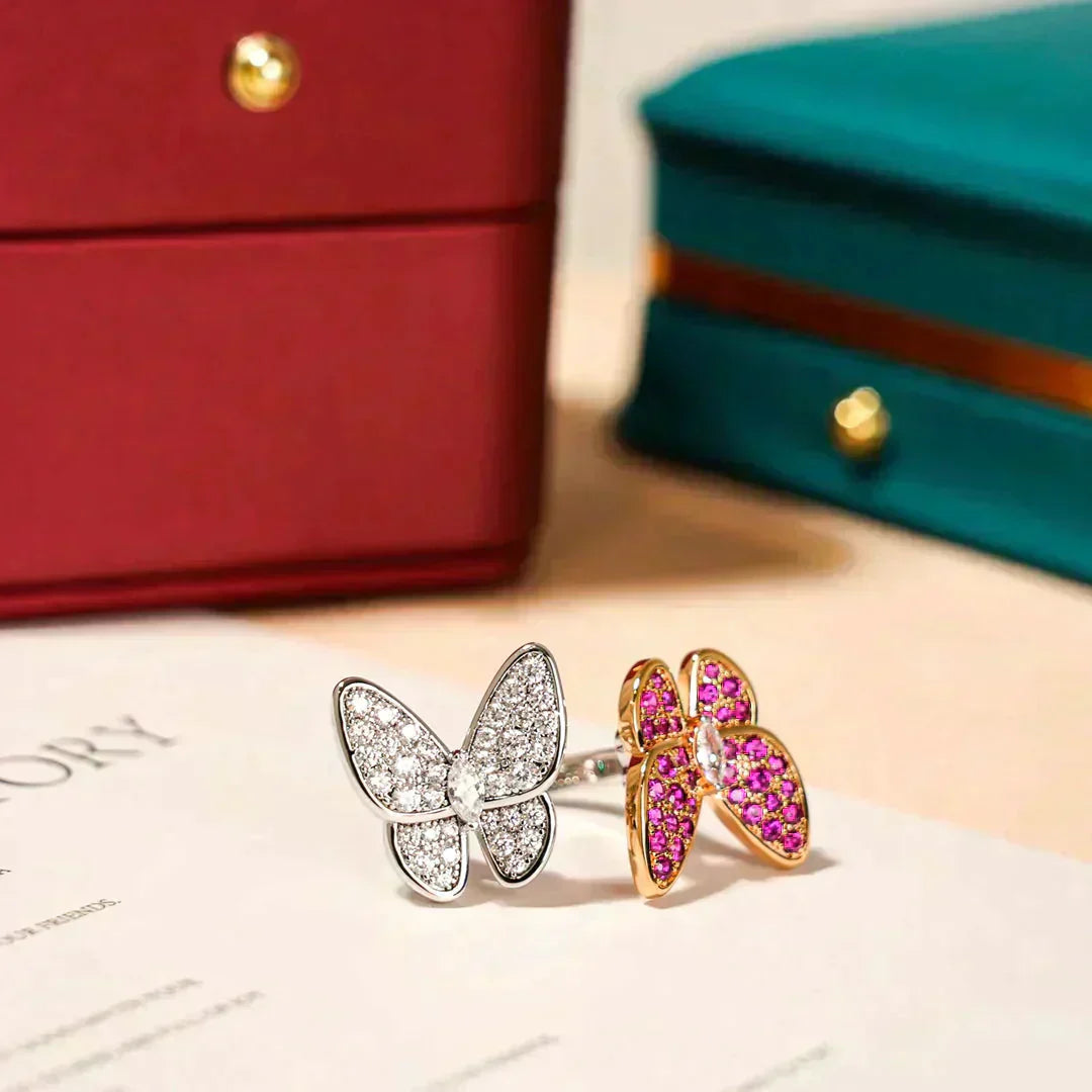 [Royal Jewelry]TWIN BUTTERFLY DIAMOND RING