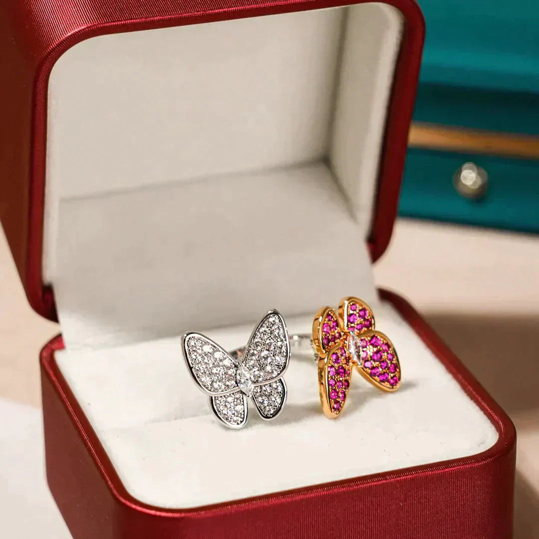 [Royal Jewelry]TWIN BUTTERFLY DIAMOND RING