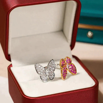 [Royal Jewelry]TWIN BUTTERFLY DIAMOND RING