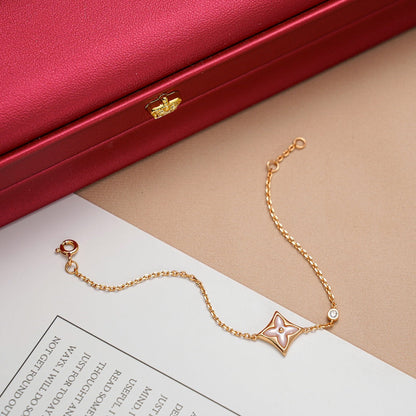 [Royal Jewelry]STAR 1 DIAMOND PINK GOLD BRACELET