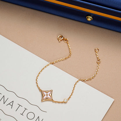 [Royal Jewelry]STAR 1 DIAMOND PINK GOLD BRACELET