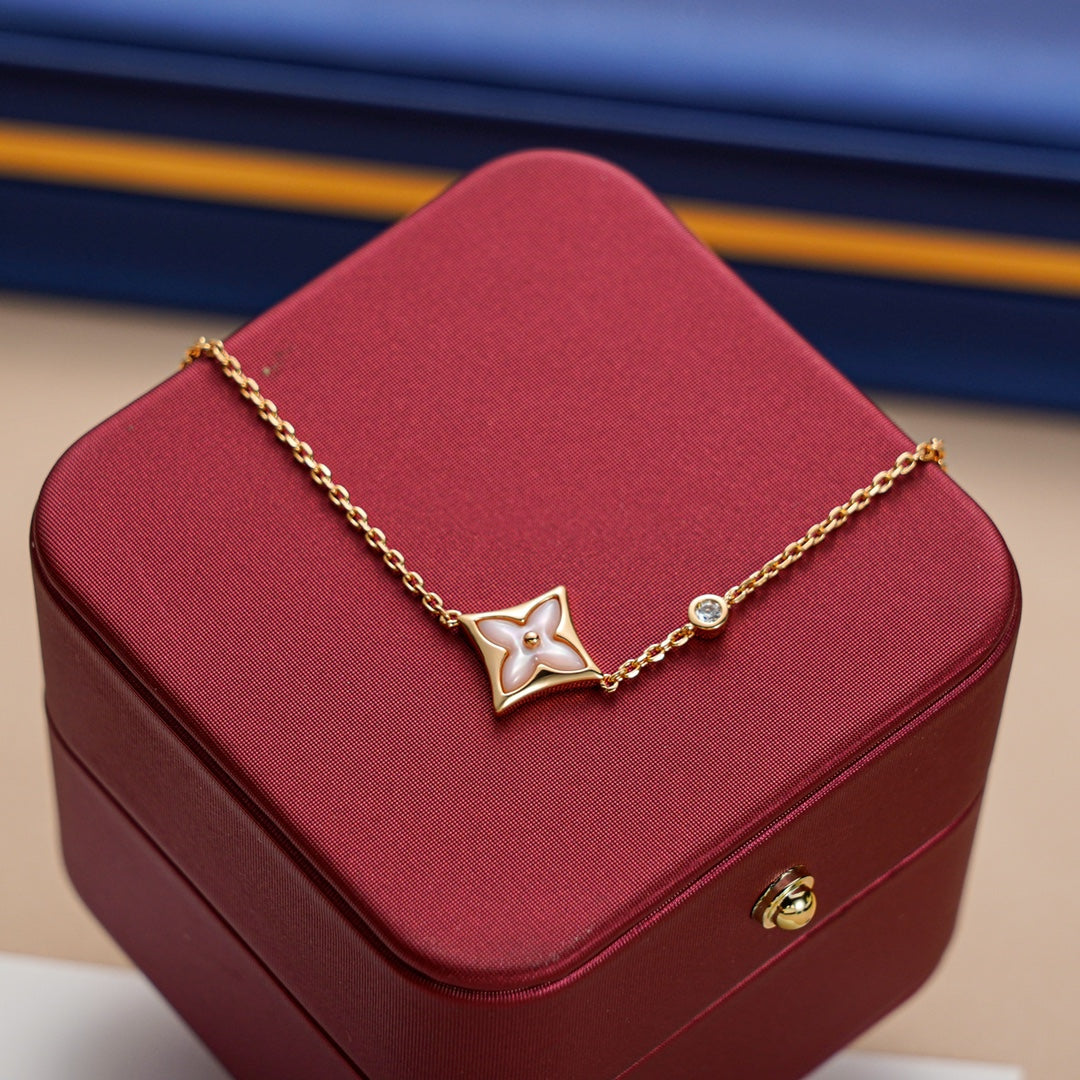 [Royal Jewelry]STAR 1 DIAMOND PINK GOLD BRACELET