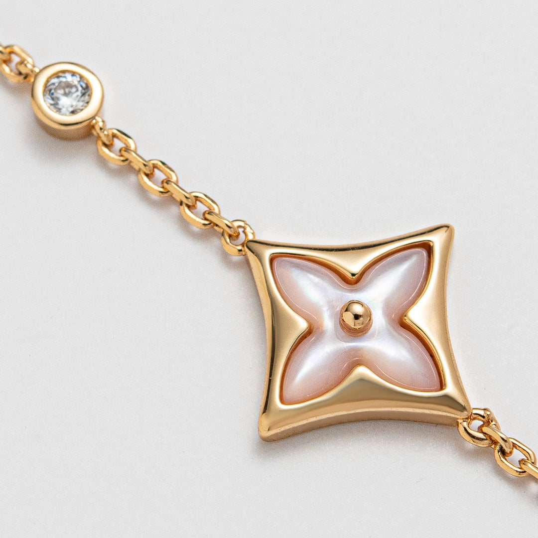 [Royal Jewelry]STAR 1 DIAMOND PINK GOLD BRACELET