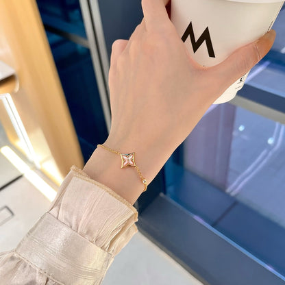 [Royal Jewelry]STAR 1 DIAMOND PINK GOLD BRACELET