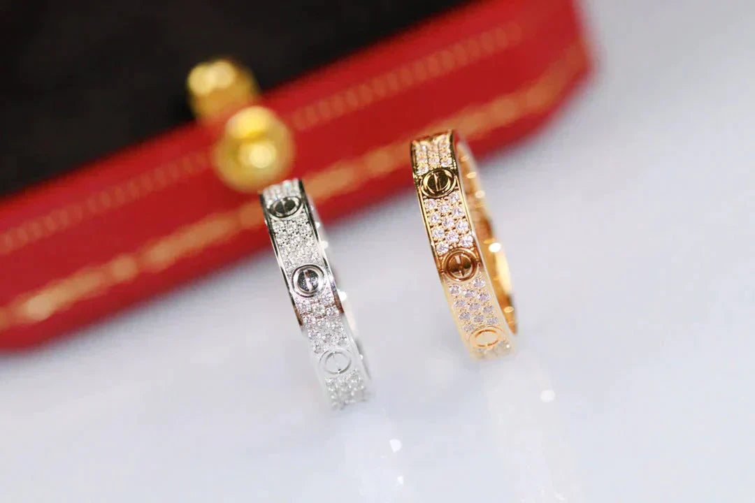 [Royal Jewelry]LOVE RING 3.6MM DIAMOND PAVED