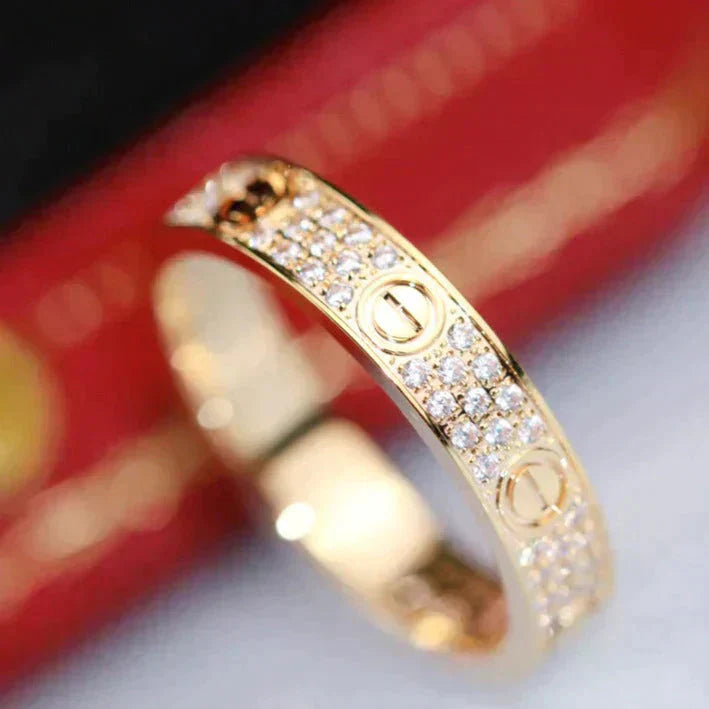 [Royal Jewelry]LOVE RING 3.6MM DIAMOND PAVED